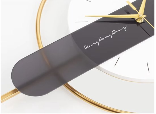 Wandklok Goud - Design Wandklok - 72x40CM - Stil uurwerk