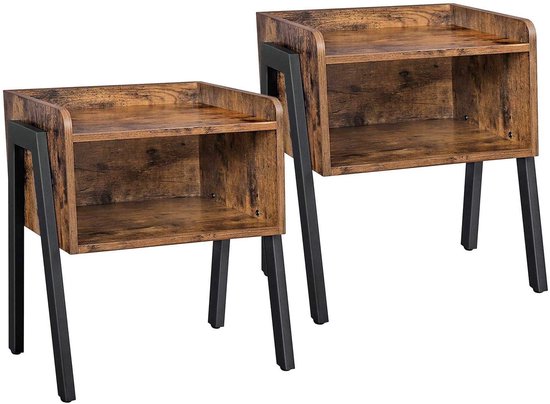 Nachtkastje Industrieel – Vintage Bruin - 42 x 35 x 52 cm (B x D x H)