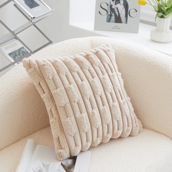 Sierkussens Set van 2 - Kaki Pluche