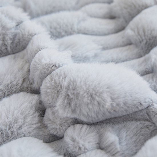 Sierkussens Set van 2 - Grijs Pluche