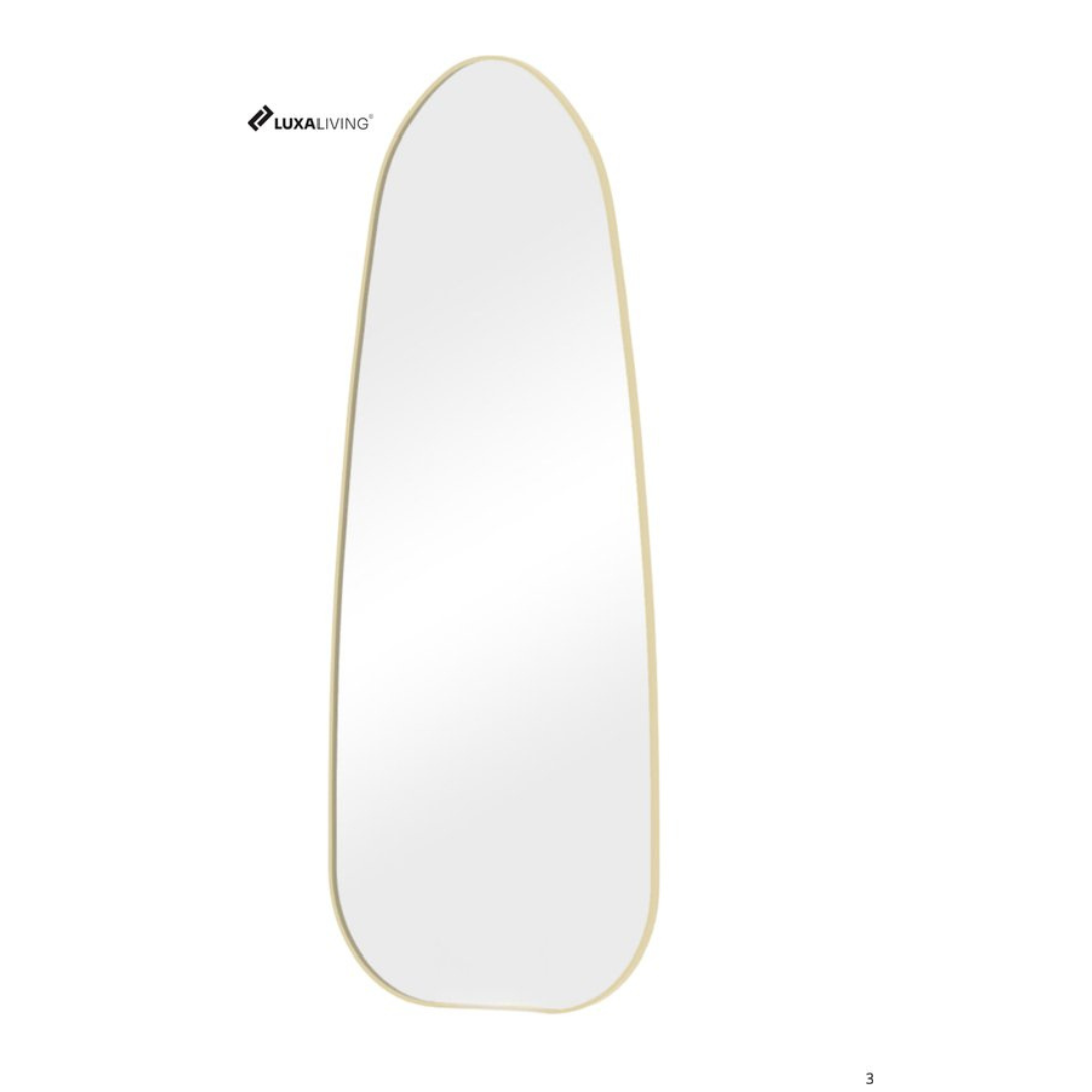 passpiegel hangend - Wandspiegel - Ovaal - Goud - Metaal - Veiligheidsglas -Passpiegel 150x55cm