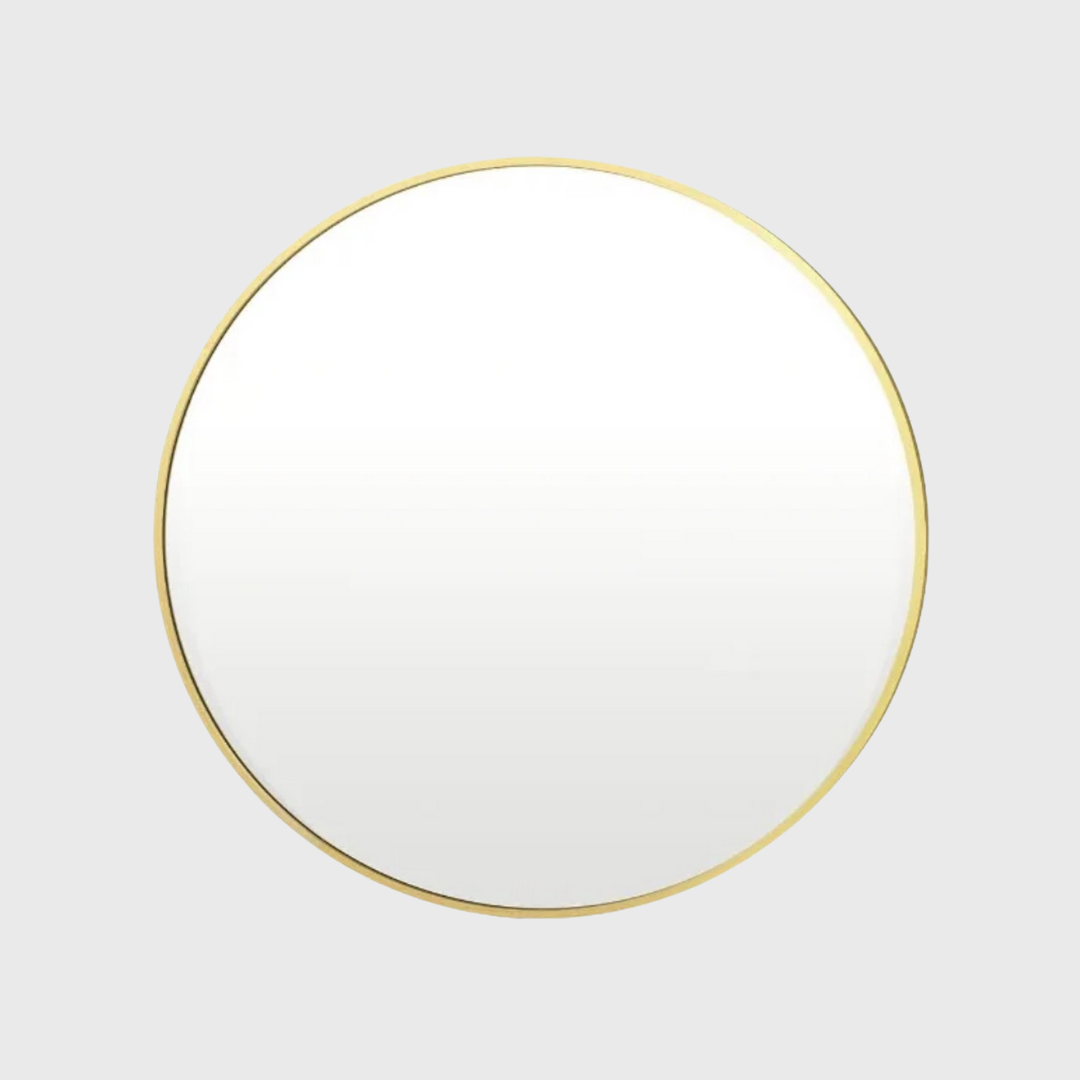 Ronde Wandspiegel Ø80 cm – Goud Metaal | Modern & Tijdloos Design