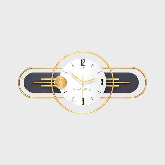 Industriele Wandklok – Goud, 80x38 cm