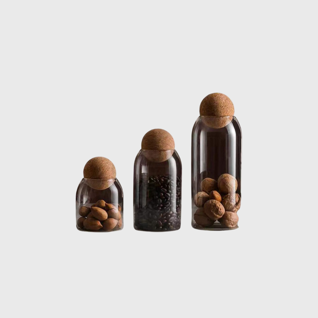 Voorraadpotten – Set van 3 met Bamboe Deksel