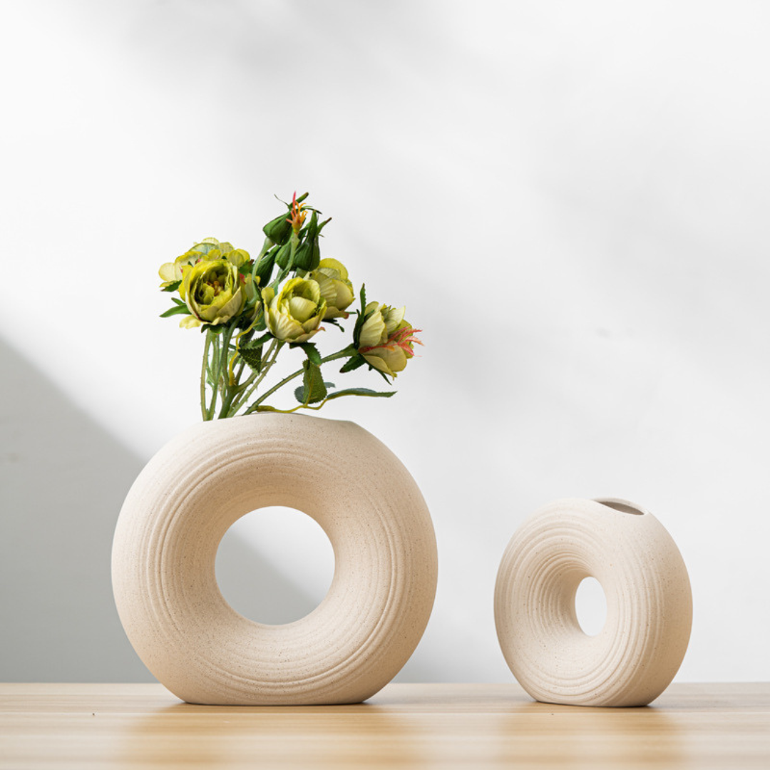 Ronde Keramische Vazen – Set van 2