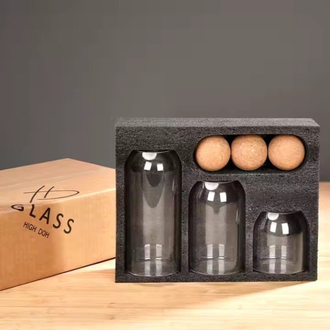 Voorraadpotten – Set van 3 met Bamboe Deksel