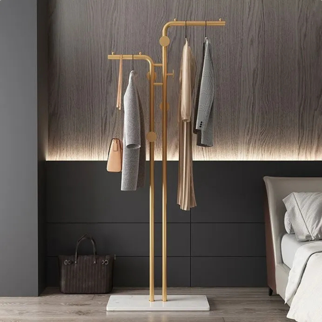 Staande Kapstok – Goud & Wit, 5 Haken