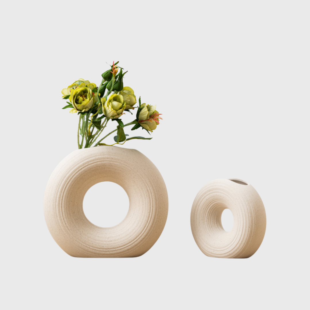 Ronde Keramische Vazen – Set van 2