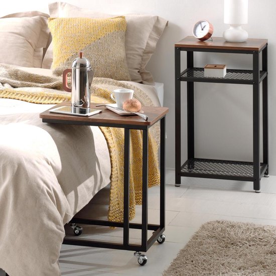 Bijzettafel – Eikenlook met Wieltjes