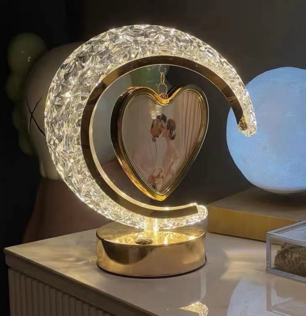 Hart Fotolijst - Goud & LED