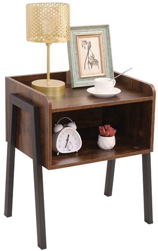 Nachtkastje Industrieel – Vintage Bruin - 42 x 35 x 52 cm (B x D x H)