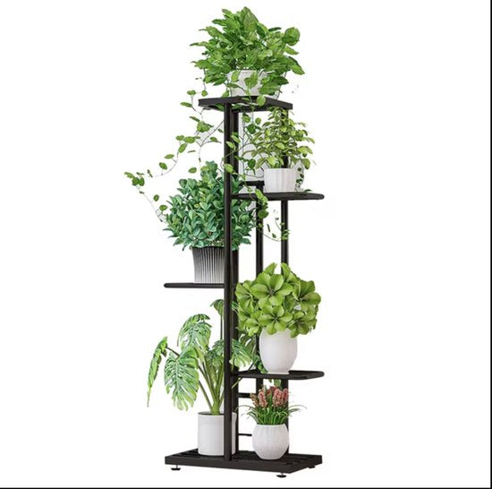 Plantenrek met 5 Etages – Metaal – Voor Binnen & Buiten – Zwart