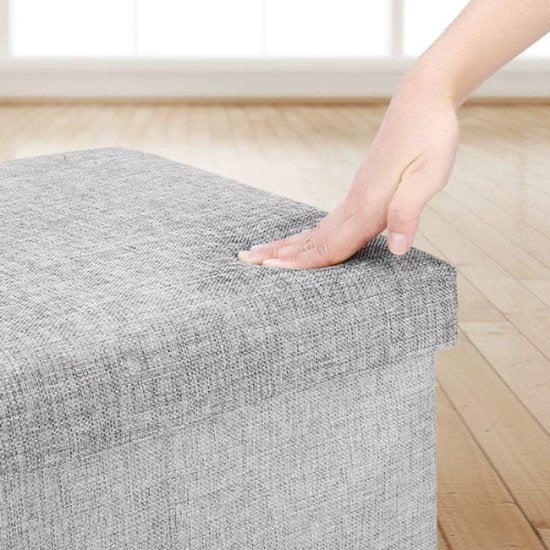Opbergpoef – Grijs  – Poef met Deksel - 38×38×37 cm