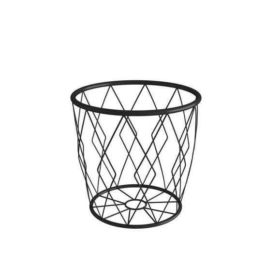 Luxaliving Metalen Draadmand – Zwart – Opbergmand / Decoratieve Mand – Rond