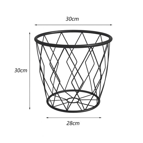 Luxaliving Metalen Draadmand – Zwart – Opbergmand / Decoratieve Mand – Rond