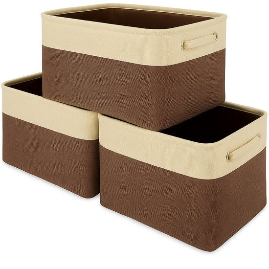 opbergmand - Bruin -opbergmanden - 25L- set van 3
