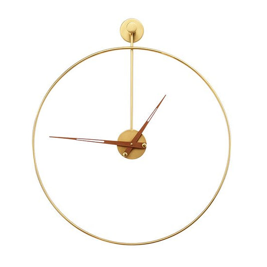 Wandklok - Goud Metaal zonder cijfers - Rond 50cm