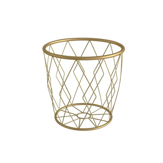 Luxaliving Metalen Draadmand – Goud – Opbergmand / Decoratieve Mand – Rond