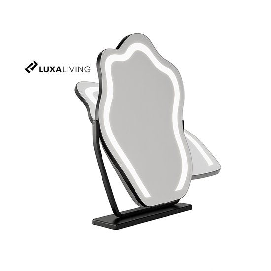 Hollywood Spiegel Met Verlichting Make Up Spiegel Zwart – 55x45 cm