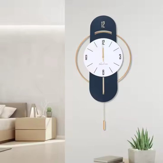 Wandklok Goud - Design - Verticaal -L84 x B42 CM -