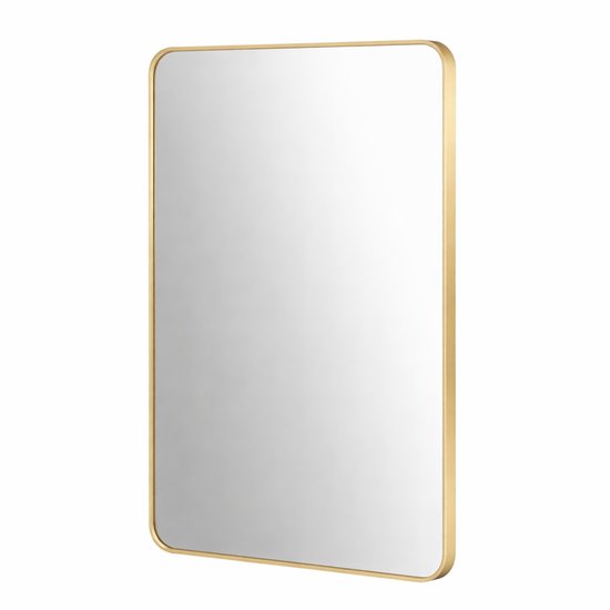Wandspiegel 60x90 cm – Rechthoekige Spiegel met Gouden Metalen Rand