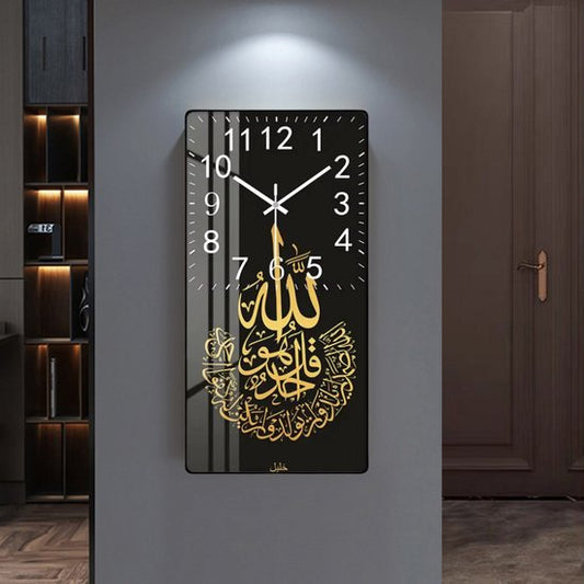 Wand klok -Arabische Kalligrafie Wandklok- Zwart -40B x 80H