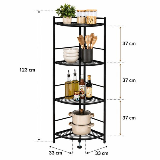 Hoek Opbergrek 4 Planken
