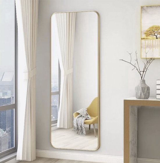 Luxe Ovale Passpiegel Goud - 160x50 cm