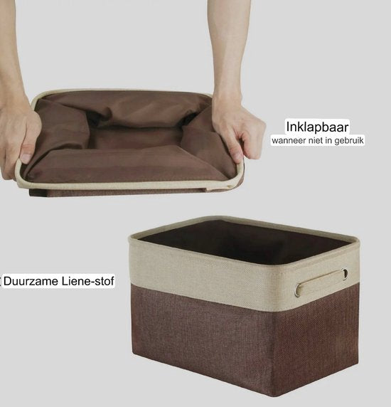 opbergmand - Bruin -opbergmanden - 25L- set van 3