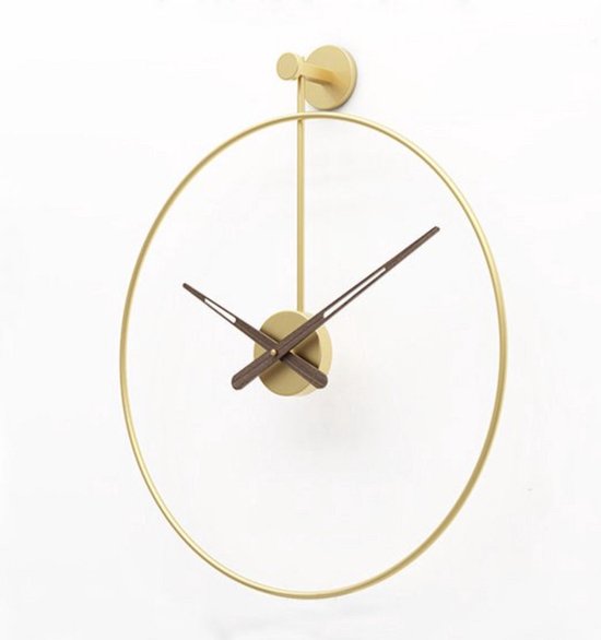 Wandklok - Goud Metaal zonder cijfers - Rond 50cm