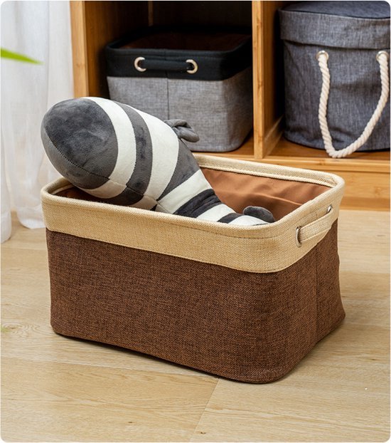 opbergmand - Bruin -opbergmanden - 25L- set van 3