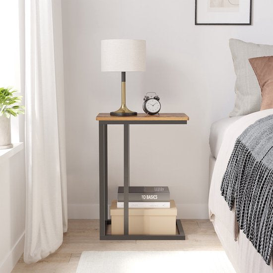 Bijzettafel – Eikenlook met Wieltjes