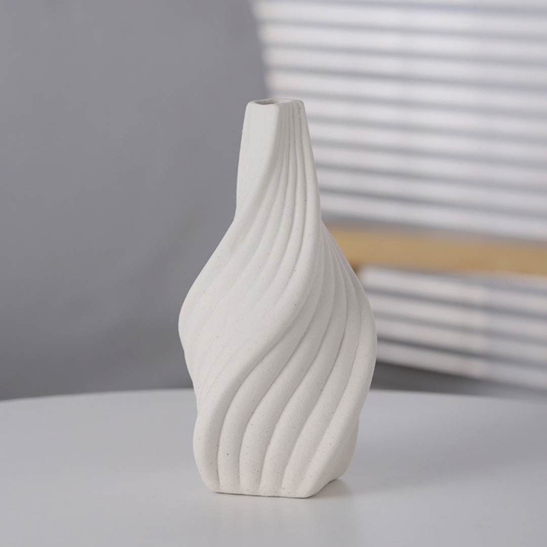 Gedraaide Keramische Vazen – Set van 2