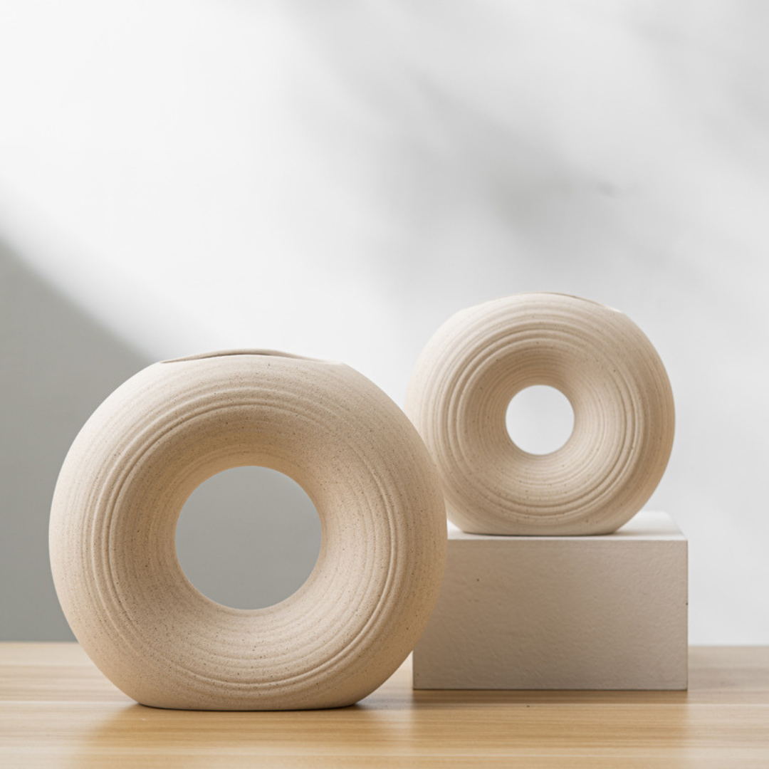 Ronde Keramische Vazen – Set van 2