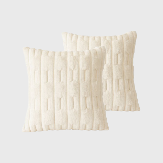 Sierkussens Set van 2 - Wit Pluche