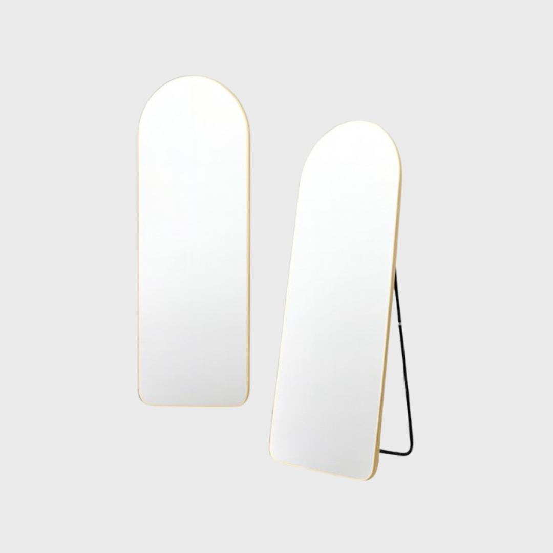 Luxe Passpiegel met Gouden Frame - Half Ovaal