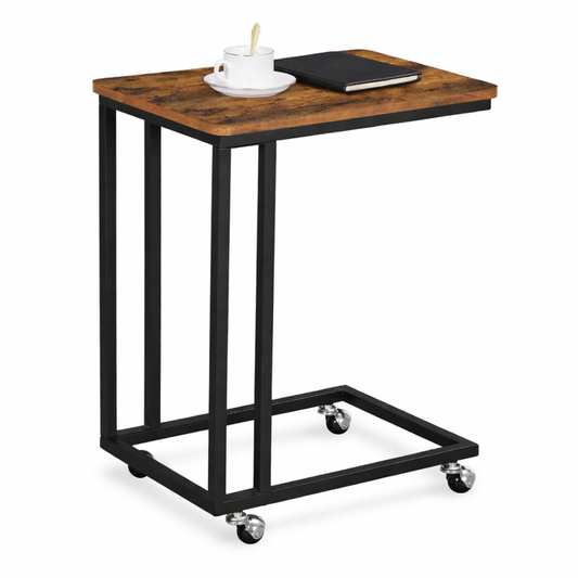 Bijzettafel – Eikenlook met Wieltjes