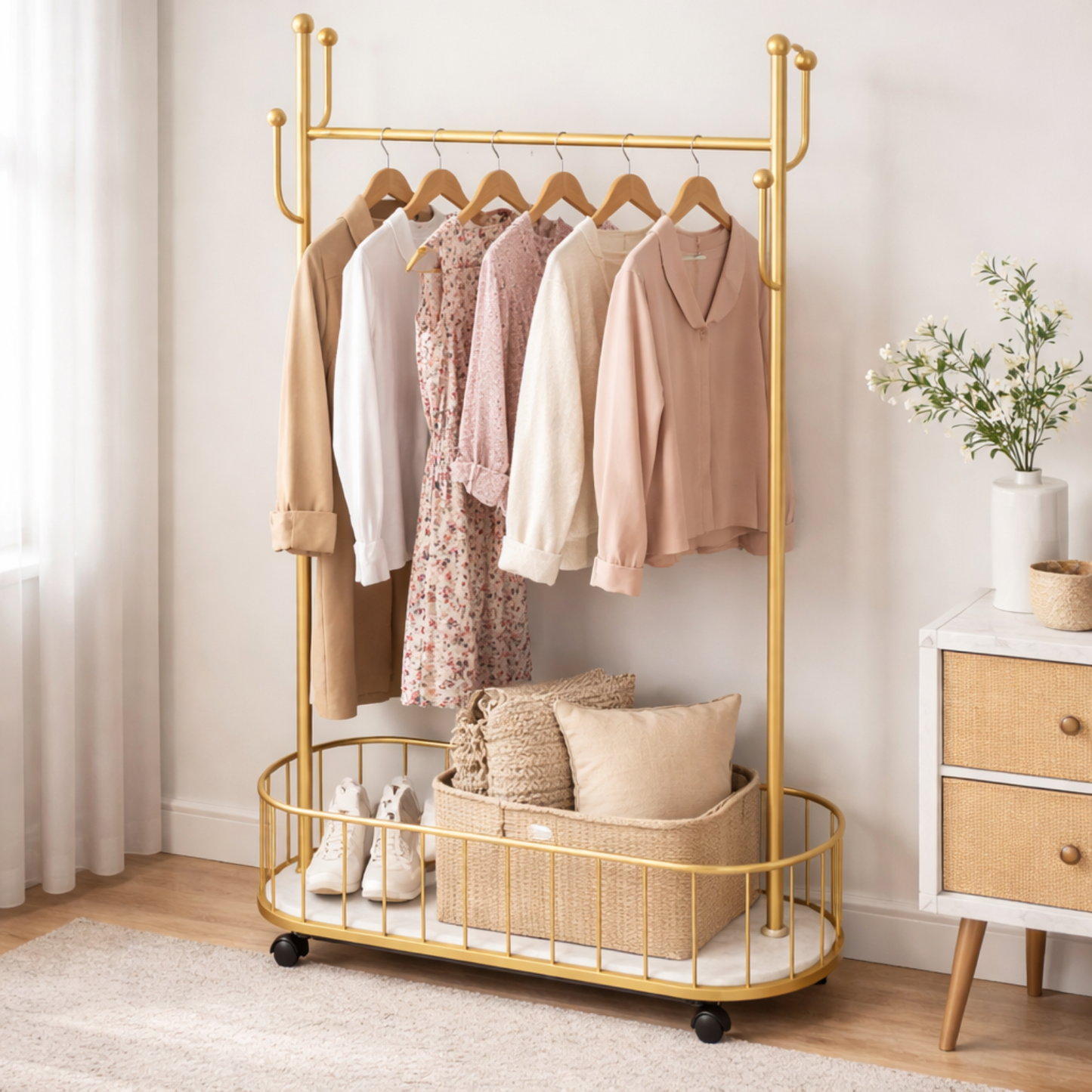 Kledinghangers- Goud-Wit -  170x80x32cm