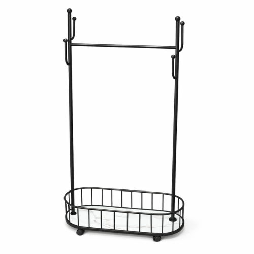 Kledinghangers-Zwart-Wit -kledingrek op wieltjes - 175x80x32cm
