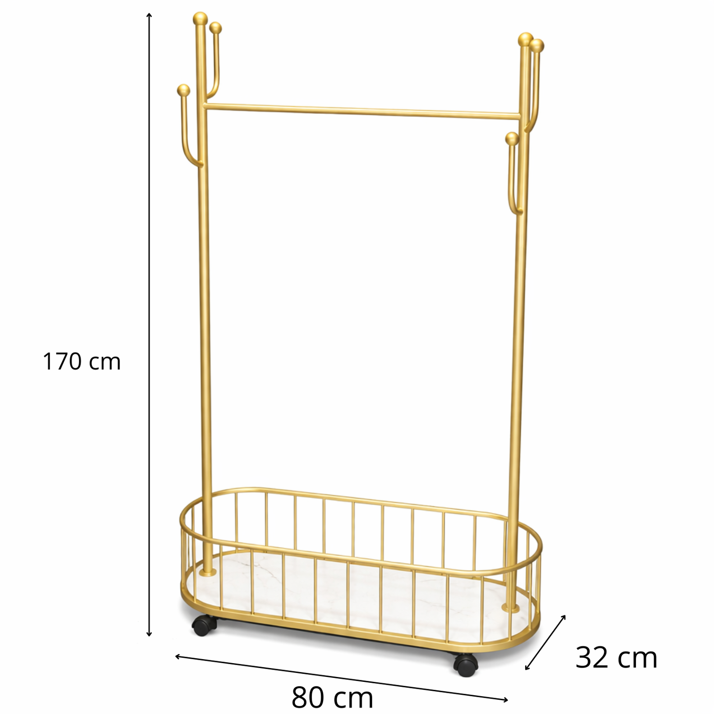 Kledinghangers- Goud-Wit -  170x80x32cm