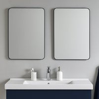 Wandspiegel 60x90 cm – Rechthoekige Spiegel met Zwarte Metalen Rand
