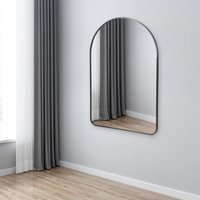 Spiegel - Half-Ovale Wandspiegel – Zwart – 90 x 60 cm – & Elegant Design