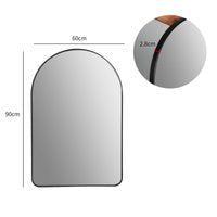 Spiegel - Half-Ovale Wandspiegel – Zwart – 90 x 60 cm – & Elegant Design