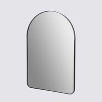 Spiegel - Half-Ovale Wandspiegel – Zwart – 90 x 60 cm – & Elegant Design