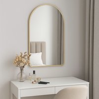 Spiegel - Half-Ovale Wandspiegel –Goud – 90 x 60 cm