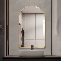 Spiegel - Half-Ovale Wandspiegel –Goud – 90 x 60 cm