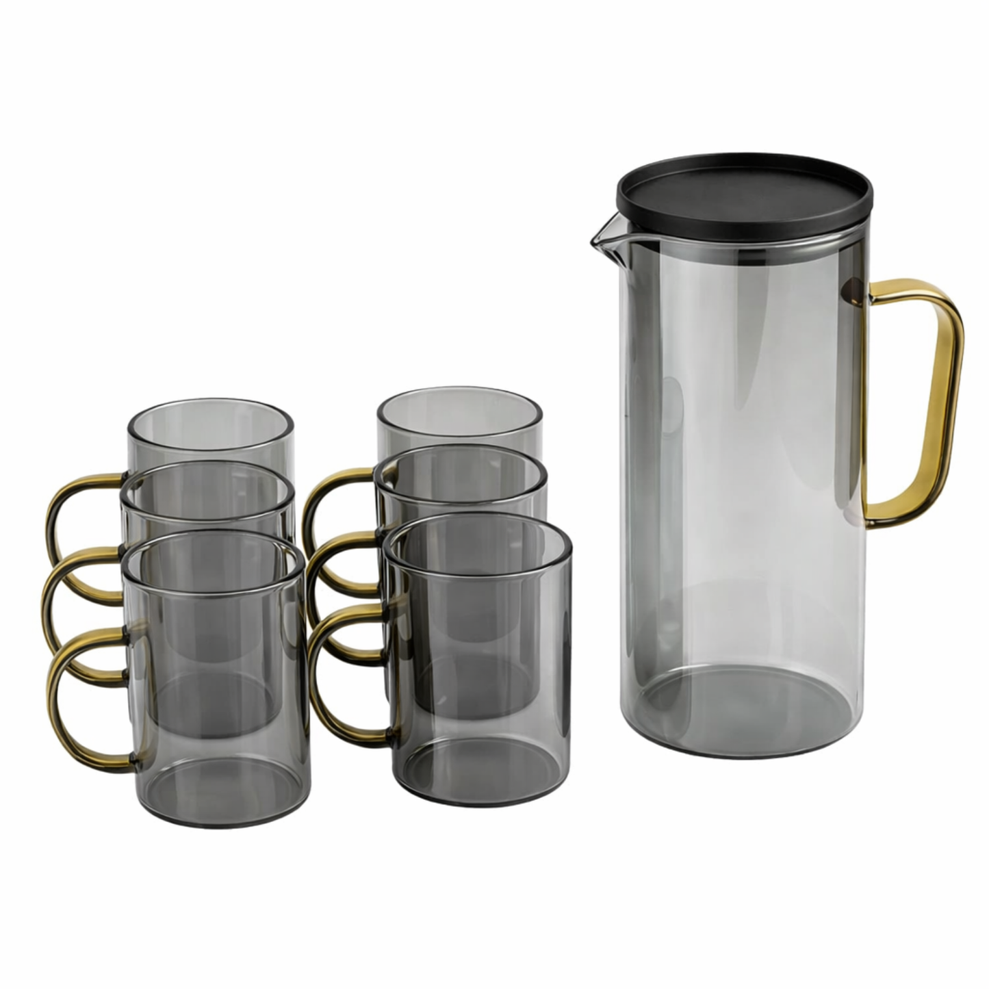 Waterkaraf met glazen set- Waterkaraf met 6 Glazen  Inhoud 1,3 liter